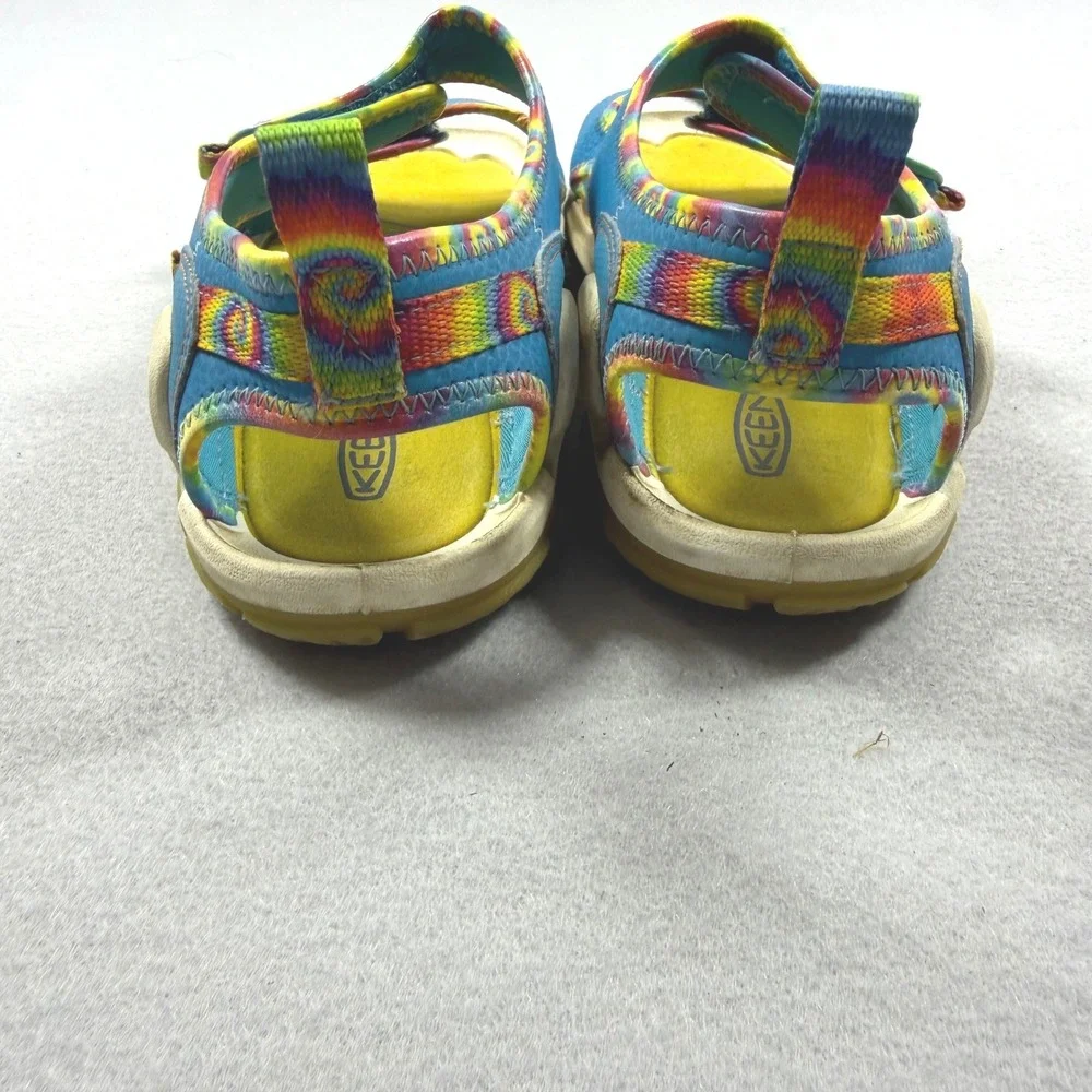 Keen Kids Blue Rainbow Tie Dye Waterproof Washable Sandals Contour Arch Support